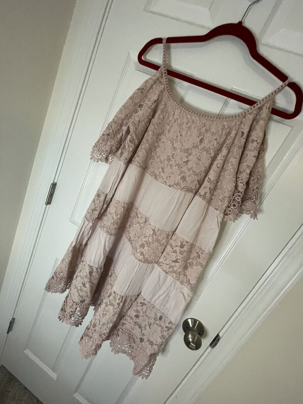 Pink ITALIAN  LACE SUMMER DRESS Size XL
